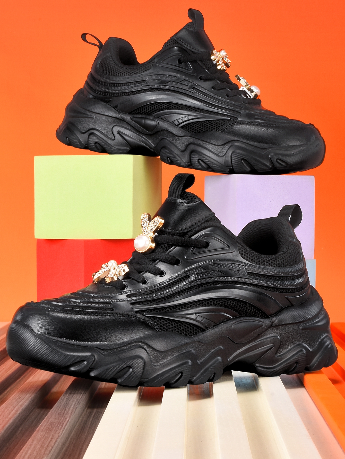 Women'S Shoes Y2K - Women's Thick-Soled 5cm Height-Increasing Black Dad