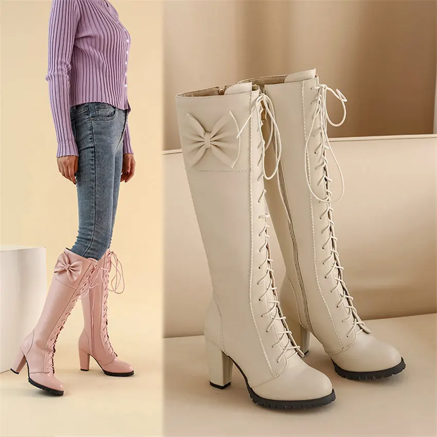 Sweet Bowtie Lolita Knee-high  - Knee High Boots Women recensie en prijs