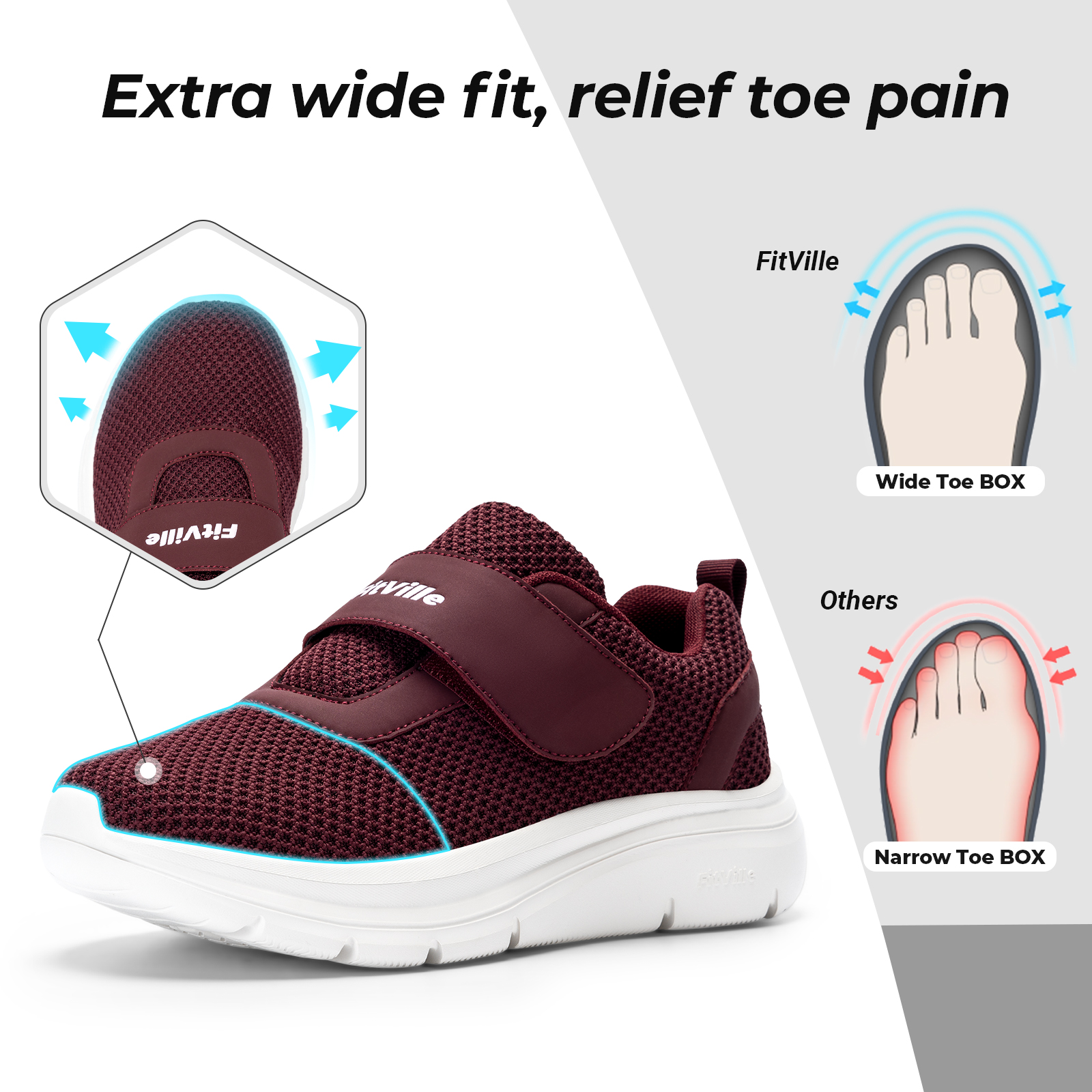 FitVille Women's Shoes Wide Di - Women'S Shoes For Wide Feet recensie en prijs