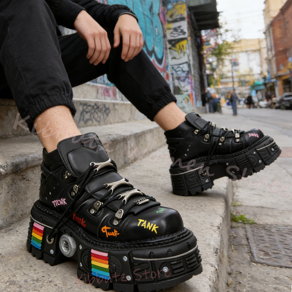Colorful Graffiti Platform Boo - Women'S Shoes Y2K recensie en prijs