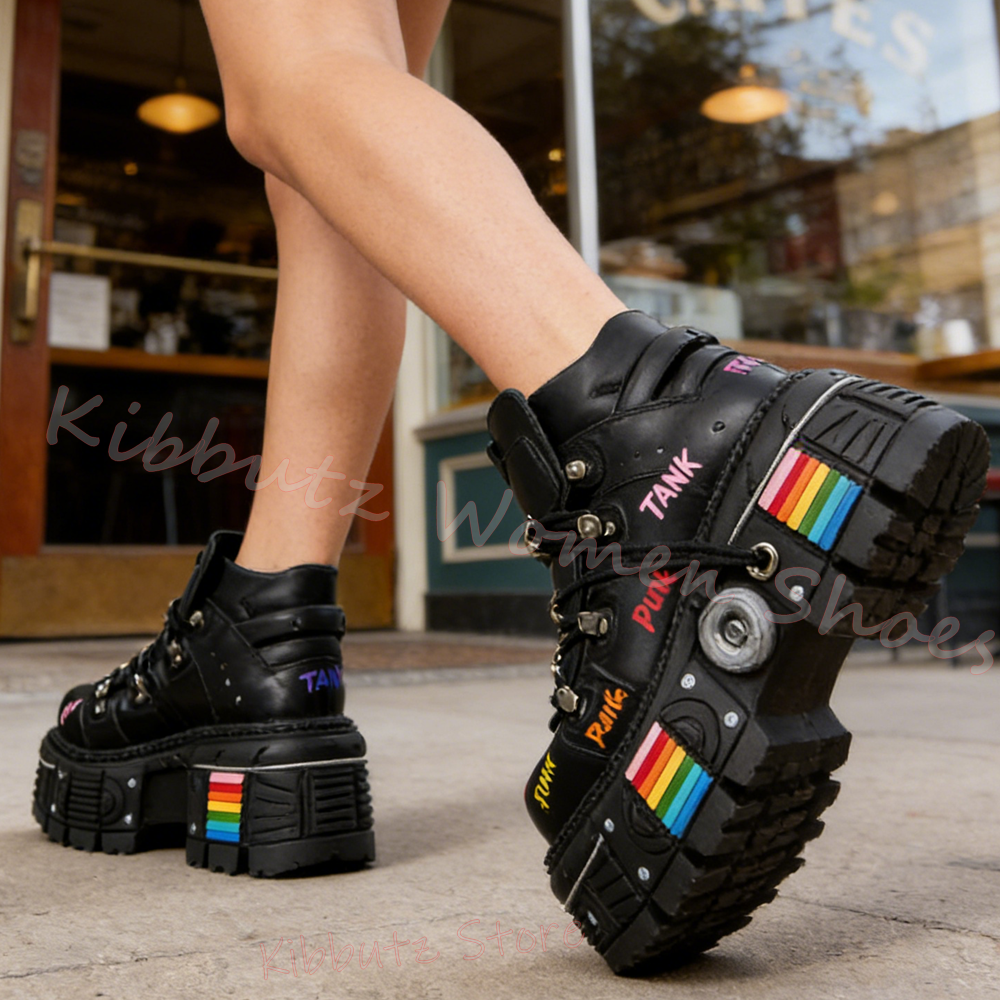 Colorful Graffiti Platform Boo - Women'S Shoes Y2K recensie en prijs
