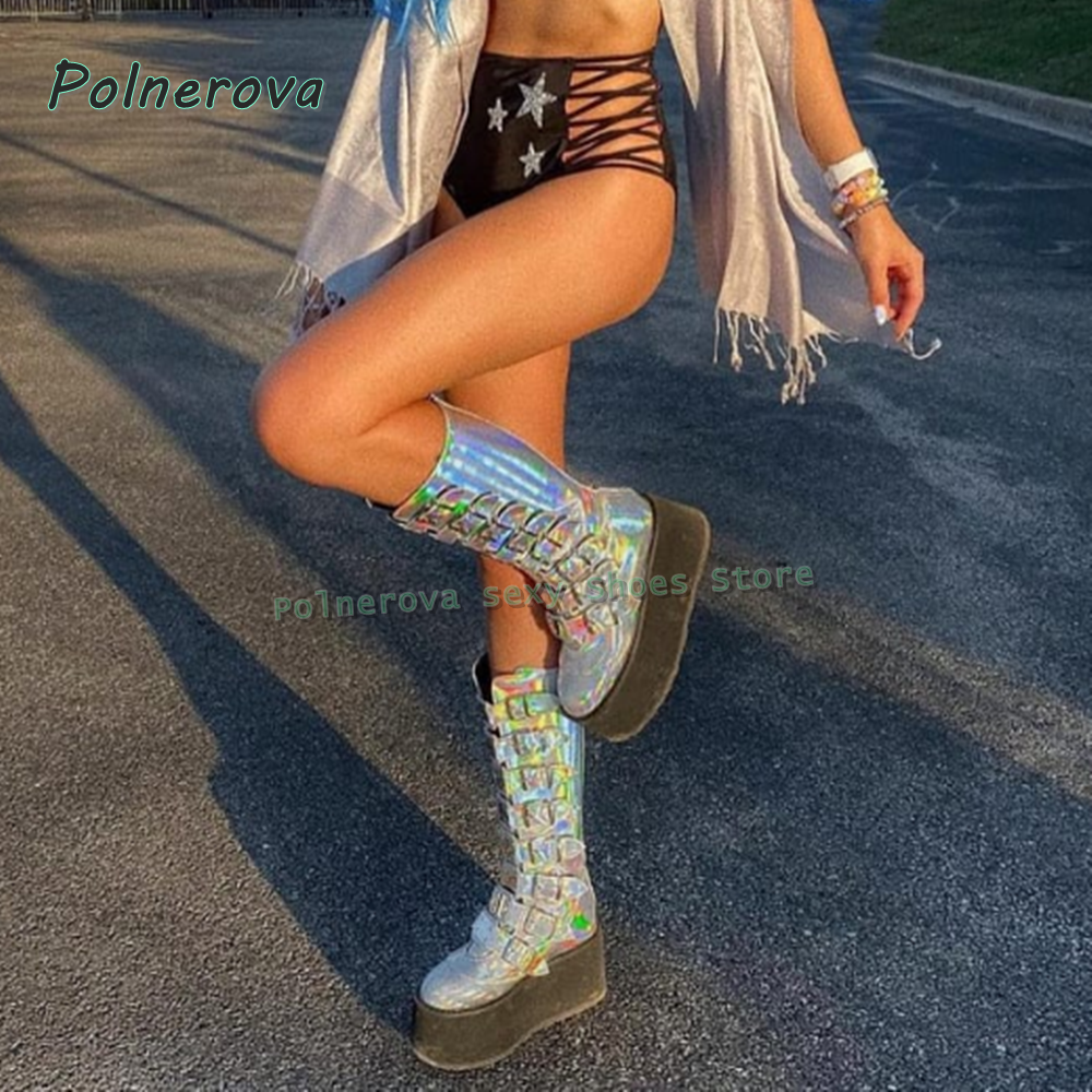 Metal Belt Buckle Platform Mot - Women'S Shoes Y2K recensie en prijs
