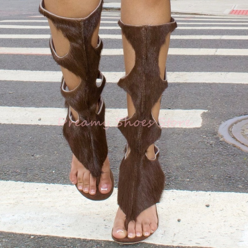 Zebra Print Faux Horsehair Rou - Knee High Boots Women recensie en prijs