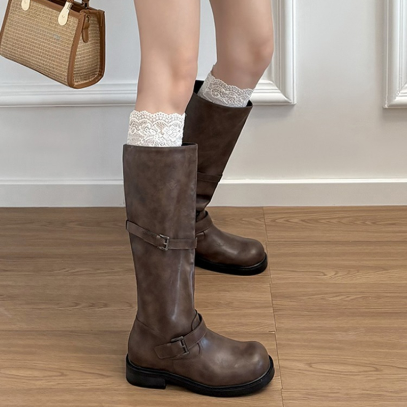 Vintage Belt Buckle Women Knee - Knee High Boots Women recensie en prijs