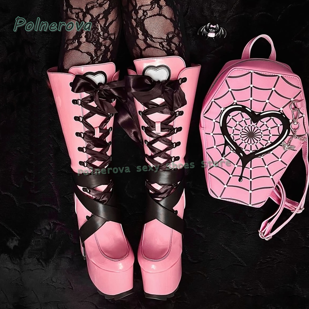 Women's Pink Platform Knee Hig - Women'S Shoes Y2K recensie en prijs