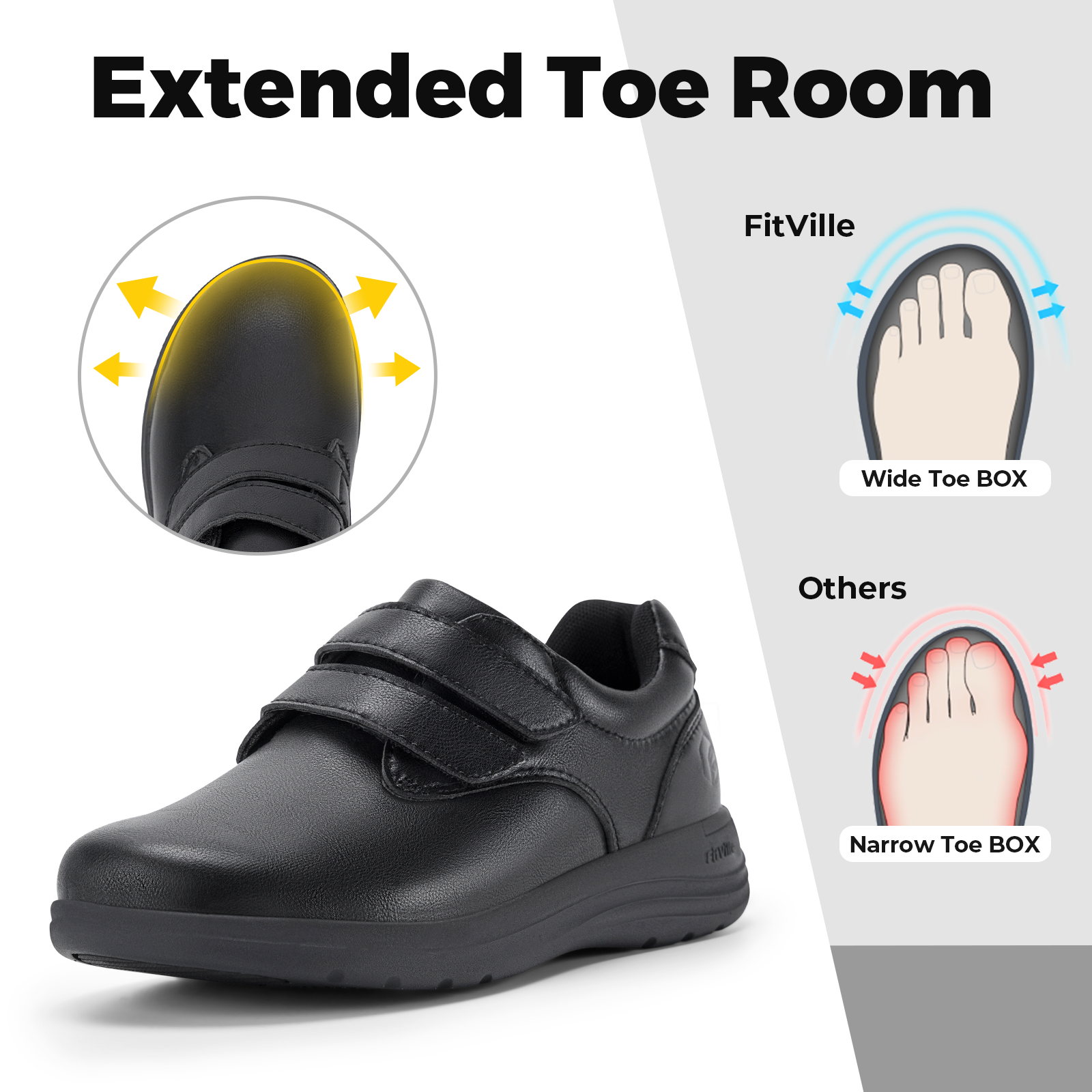 FitVille Leather Women's Shoes - Women'S Shoes For Wide Feet recensie en prijs