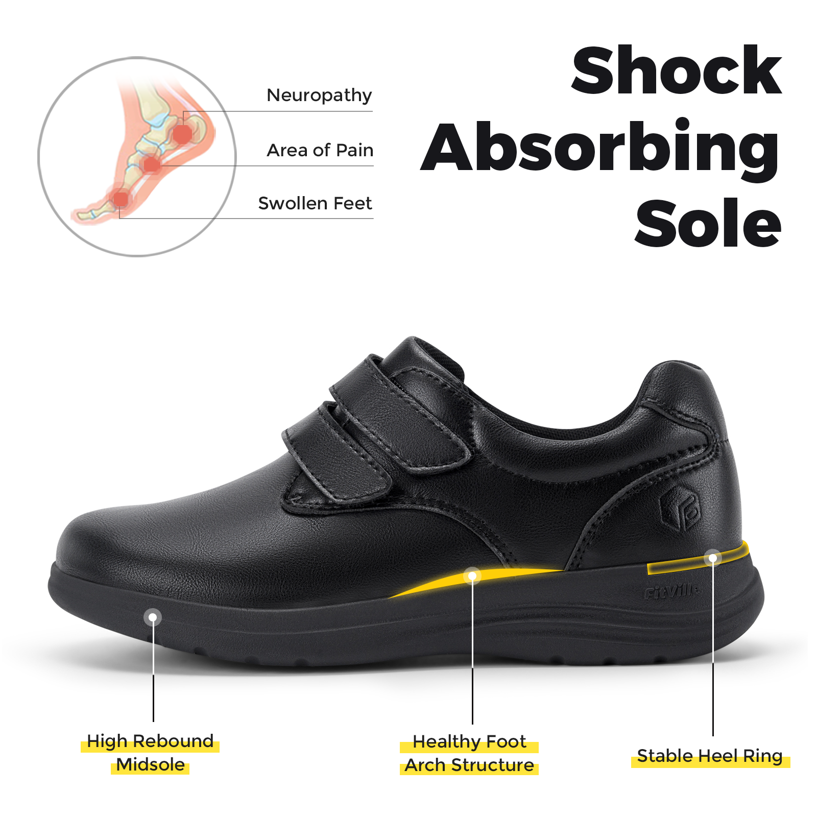 FitVille Leather Women's Shoes - Women'S Shoes For Wide Feet recensie en prijs