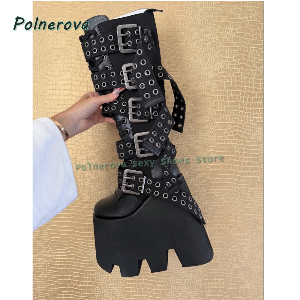 Belt Buckle Platform Thick Sol - Women'S Shoes Y2K recensie en prijs