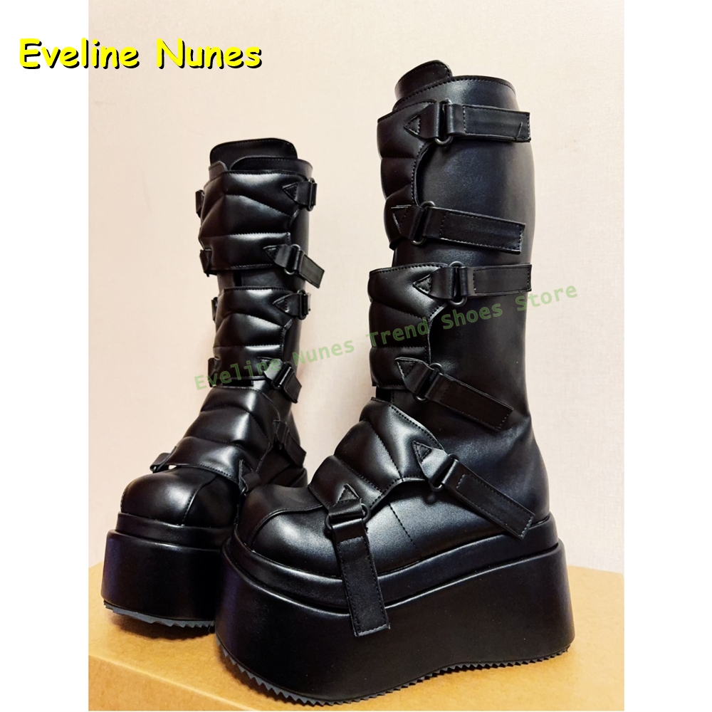 Black Buckle Cyberpunk Y2K Kne - Women'S Shoes Y2K recensie en prijs