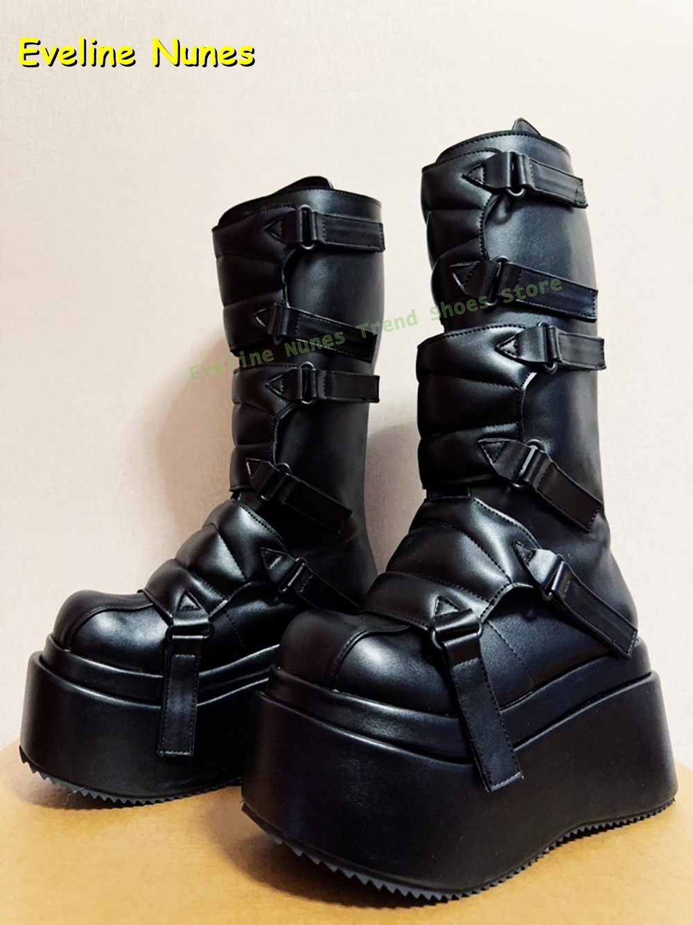 Black Buckle Cyberpunk Y2K Kne - Women'S Shoes Y2K recensie en prijs