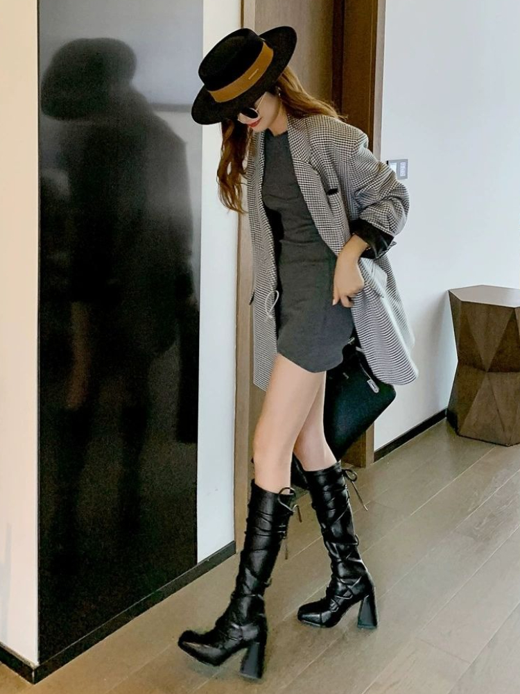 Autumn Winter Leather Strap Kn - Women'S Shoes Y2K recensie en prijs