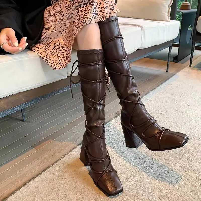 Autumn Winter Leather Strap Kn - Women'S Shoes Y2K recensie en prijs