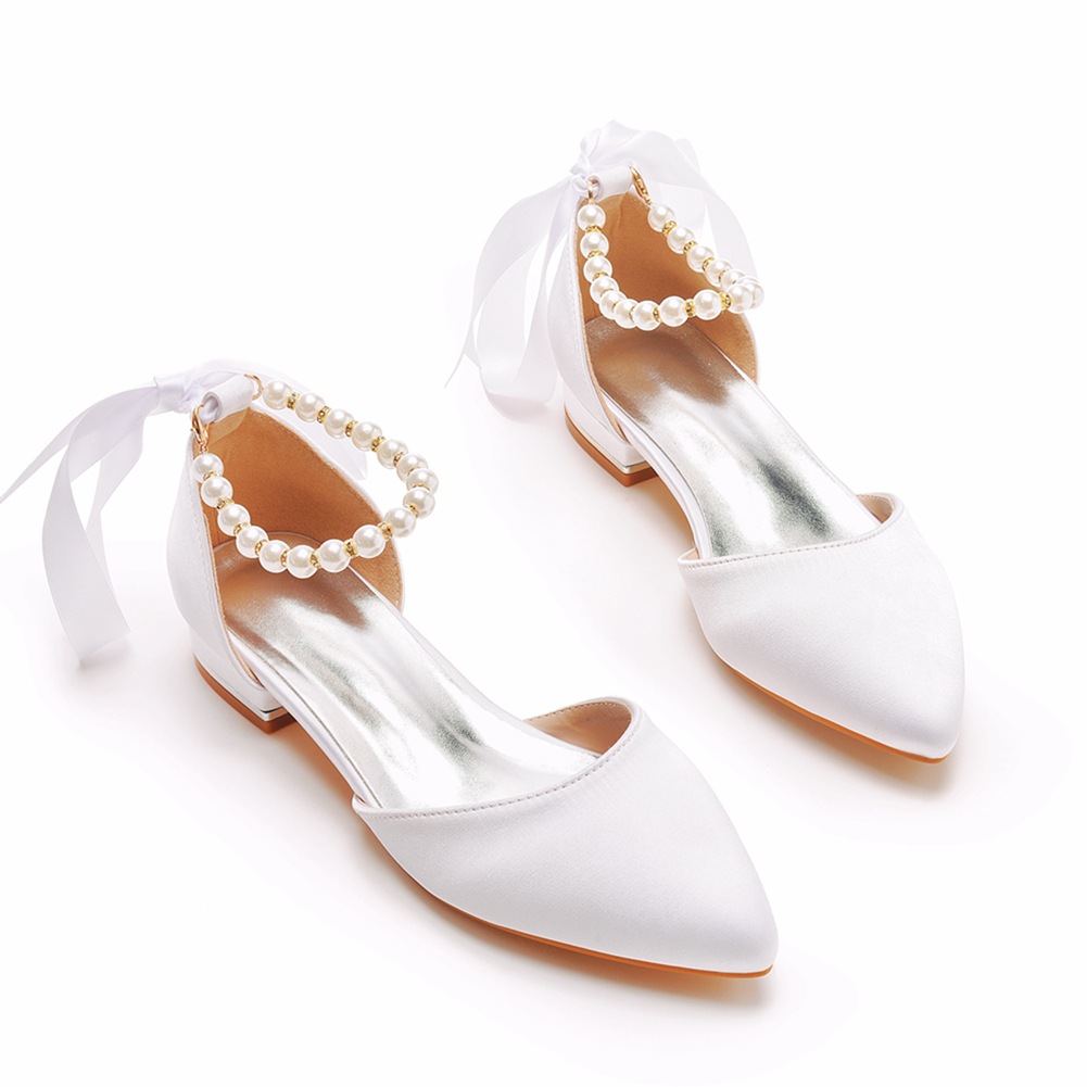 Wedding Shoes Bride Flat Heel  - Women Shoes Sandals recensie en prijs