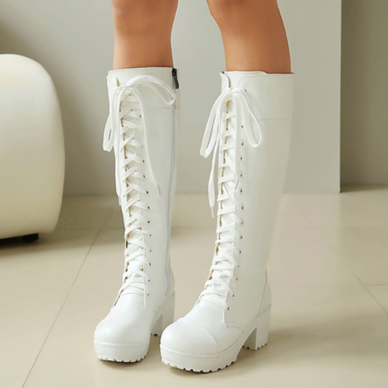Womens Knee High Lace Up Comba - Knee High Boots Women recensie en prijs