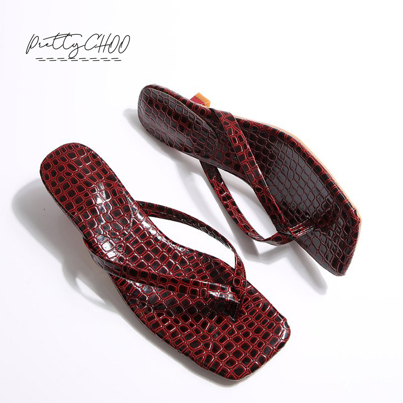 Crocodile Print Kitten Heel Fl - Women Shoes Sandals recensie en prijs