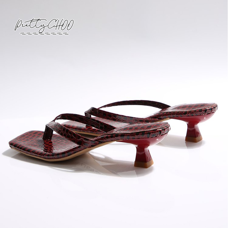 Crocodile Print Kitten Heel Fl - Women Shoes Sandals recensie en prijs