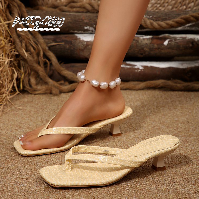Crocodile Print Kitten Heel Fl - Women Shoes Sandals recensie en prijs